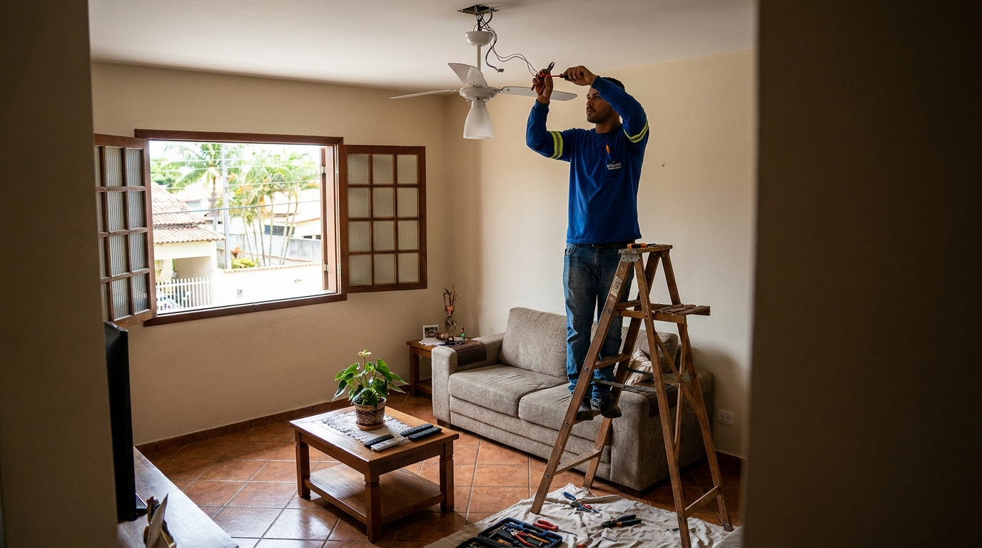 Instalacao de ventilador de teto profissional em Divinópolis‑MG