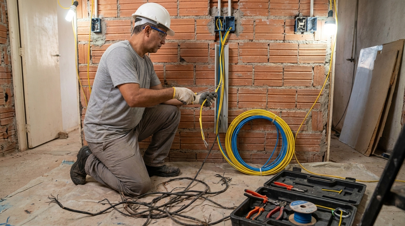 Troca de fiacao eletrica residencial em Divinópolis‑MG